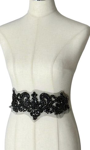 1PC Silvr Small Rhinestones Beaded Pretty Applique Patch for Clothing Belt Hair Decoration in Saudi Arabia