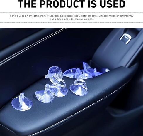 24 قطعة من أكواب شفط الزجاج الأمامي للسيارة، أكواب شفط نافذة حلقة سحب قوية، خطافات أكواب شفط متعددة الأغراض مع حلقات، ملحقات السيارة للسيارة، المطبخ، النافذة الزجاجية in Kuwait