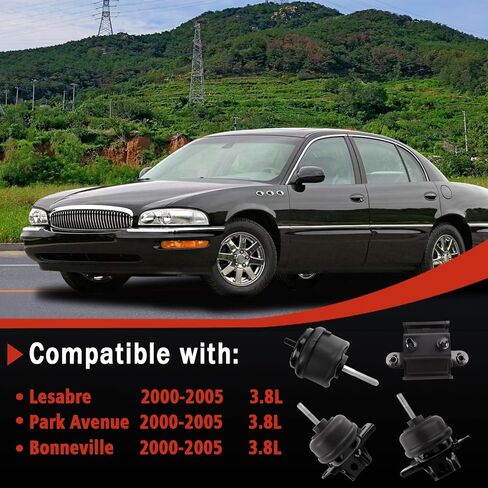 4PCS Engine Motor and Transmission Mount Kit Compatible with 2000 2001 2002 2003 2004 2005 Lesabre 3.8L & Park Avenue 3.8L & Pontiac Bonneville 3.8L OE:A2895 A2896 A2897 A2898 in Kuwait