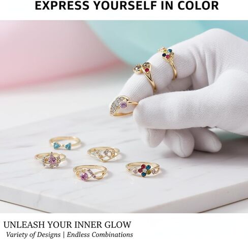 Wholesale Set of 50 Women's Rings for Resale Colorful Rhinestone Rings - Women's Vintage Style (50-Piece Pack in OPP Bags) in Saudi Arabia