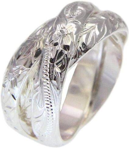 Arthur's Jewelry 925 sterling silver 3 in 1 Hawaiian scroll plumeria maile leaf ring size 3-10 in Kuwait