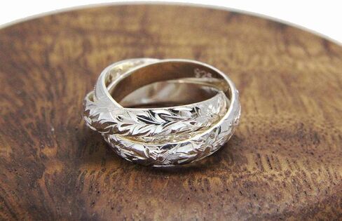 Arthur's Jewelry 925 sterling silver 3 in 1 Hawaiian scroll plumeria maile leaf ring size 3-10 in Kuwait