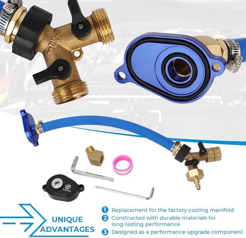 AUTOVIC 6.0L Oil Cooler Flush Kit with "T" Port Adapter and Magnetic Plug Cooler Water Outlet for 2003-2010 Ford VT365 VT275 in Saudi Arabia