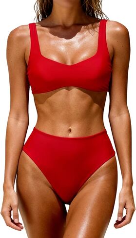 Women's High Waisted Bikini Set Two Piece Swimsuit with Crisscross Back Adjustable Tie Bathing Suit in Saudi Arabia
