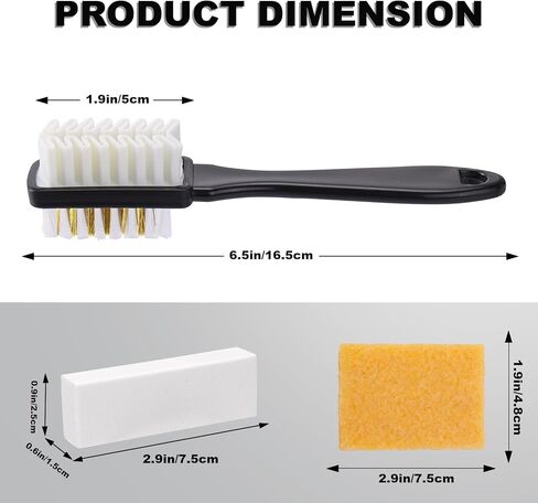 طقم تنظيف الأحذية من جلد الغزال XANGNIER لبيركنستوك، مجموعة العناية بالجلد السويدي والنوبوك 3 قطع - فرشاة تنظيف الأحذية 2 في 1، وممحاة من جلد الغزال وممحاة غراء للصنادل والقباقيب ووسائد القدم الجلدية والأحذية الطويلة والأحذية الرياضية والأثاث in Kuwait