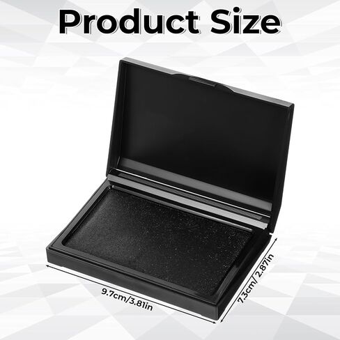 Black Ink Pad, 3.81 X 2.87inch Ink Pads Black Stamp Pad, All-Purpose Felt Pad for Office and Crafting, Ink Stamp Pad for Rubber and Clear Stamps in Kuwait