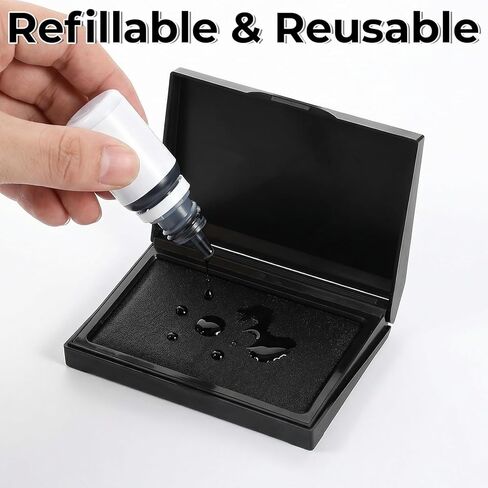 Black Ink Pad, 3.81 X 2.87inch Ink Pads Black Stamp Pad, All-Purpose Felt Pad for Office and Crafting, Ink Stamp Pad for Rubber and Clear Stamps in Kuwait