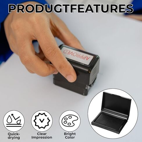 Black Ink Pad, 3.81 X 2.87inch Ink Pads Black Stamp Pad, All-Purpose Felt Pad for Office and Crafting, Ink Stamp Pad for Rubber and Clear Stamps in Kuwait