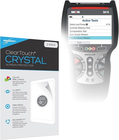 واقي شاشة BoxWave متوافق مع أداة المسح الضوئي ثنائية الاتجاه Innova 5610 Obd2 (3.5 بوصة) - ClearTouch Crystal (عبوتان)، غلاف فيلم عالي الدقة - يحمي من الخدوش in Kuwait