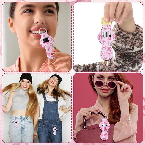24 قطعة من Yokeer Coquette Pink Bow أحمر الشفاه حامل سلسلة المفاتيح السائبة Coquette Party Favors للنساء Girly Preppy Lip Gloss كم مع مشبك Pink Bow Lip Balm Keychain لحفل زفاف عيد ميلاد العازبة in Saudi Arabia