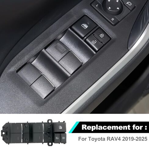 مفتاح نافذة الطاقة لسيارة Toyota RAV4 2019، 2020، 2021، 2022، 2023، 2024، 2025 - استبدال مفتاح النافذة الرئيسية لجانب السائق in Saudi Arabia