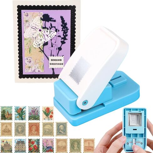 Stamp Puncher, Stamp Punch, 1x0.8 inch Postage Stamps Puncher, Scrap a Day Punch, StampCutter HolePunch, Lever Craft Paper Punches for Crafting, DIY Project, Punches That Looks Like a Stamps in Saudi Arabia