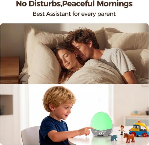 Ok to Wake Alarm Clock for Kids, Sleep Trainer with Night Light, Sound Machine,Dimmable Fabric Display, 21 Soothing Melodies, Wake-Up Timer, Child Lock, for Kids’ Bedroom in Kuwait