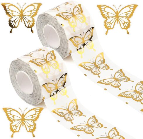 1000 Pcs Butterfly Stickers,1.6 Inch Gold Foil Self-Adhesive Labels for Gift Wrapping,Envelope Seals for Wedding,Baby Shower Party Favors and Invitation Cards in Saudi Arabia