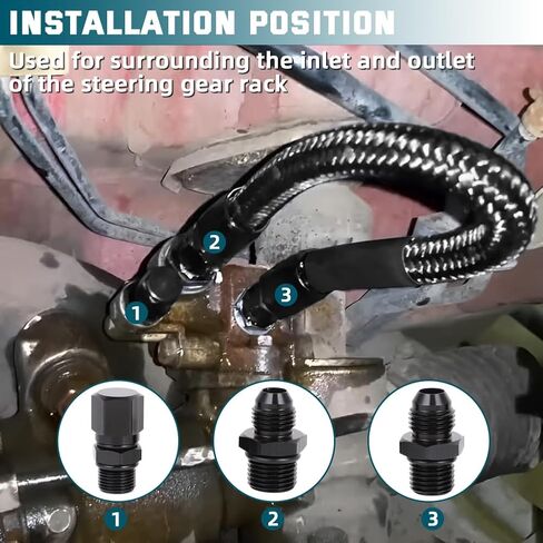AUTOVIC Power Steering Rack Loop Kit 6AN Loop Hose for Honda Civic 1992-1995 Civic Del Sol EG Rack Ports in Saudi Arabia