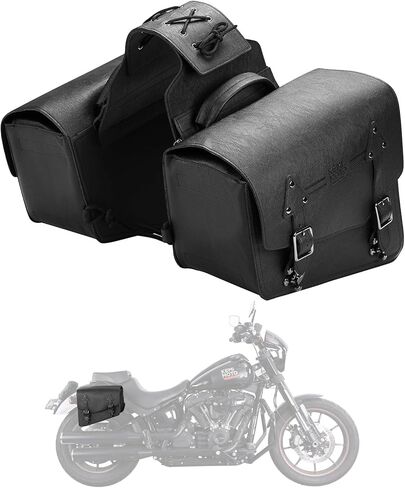 KEMIMOTO Motorcycle Saddlebags Leather Motorcycle Side Bags Compatible with Sportster 883 1200 Softail Low Rider S Cruiser Dyna V-star Shadow Vulcan Rebel Motorcycle Storage Bag in Saudi Arabia