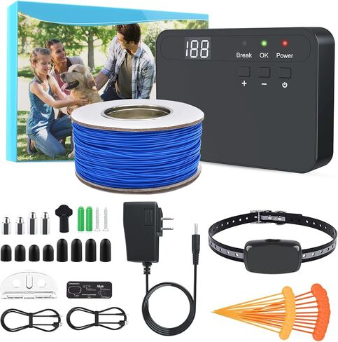 نظام سياج كهربائي للكلاب من AOZOOM لكلبين، 2 جهاز استقبال طوق مقاوم للماء، نظام احتواء الحيوانات الأليفة السلكي تحت الأرض/فوق الأرض مع تصحيح ثابت/نغمة قابل للتعديل للكلاب الصغيرة والمتوسطة والكبيرة in Kuwait