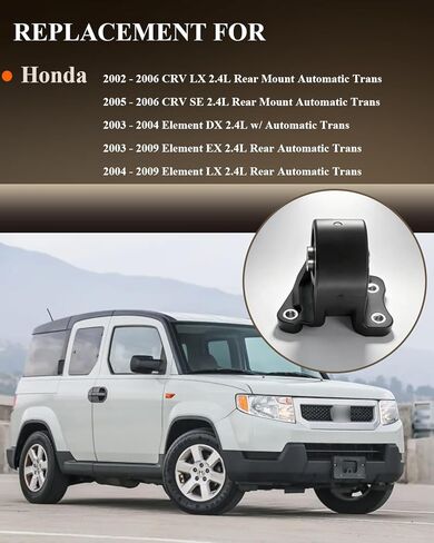 حامل محرك المحرك الخلفي متوافق مع 2002-2006 Honda CRV EX/CRV LX، 2003-2009 Honda Element Automatic Trans، حامل محرك المحرك يستبدل OE# A4504,50810-S7D-003,50810S7D003 in Saudi Arabia