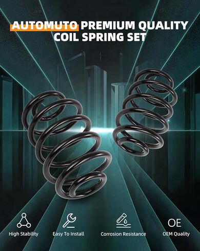 مجموعة زنبركات لفائف التعليق الخلفي من AUTOMUTO مكونة من قطعتين متوافقة مع 1997-2005 لسيارة Jeep TJ، 1997-2006 لسيارة Jeep Wrangler - استبدل 3229 نوابض ملفوفة in Saudi Arabia