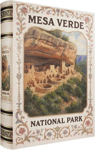 Decorative Wooden Book Box - Vintage Faux Book Boxes with National Park Design, Secret Storage with Magnetic Closure, Leather Cover, Perfect for Home Office Bookshelf (1 x Mesa Verde) in Saudi Arabia