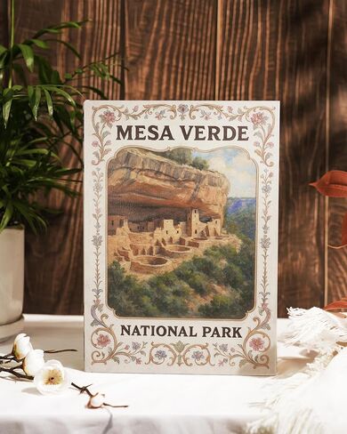 Decorative Wooden Book Box - Vintage Faux Book Boxes with National Park Design, Secret Storage with Magnetic Closure, Leather Cover, Perfect for Home Office Bookshelf (1 x Mesa Verde) in Saudi Arabia