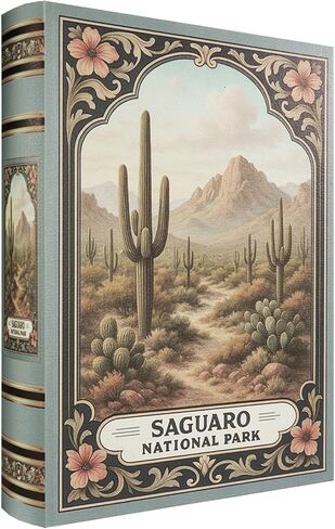 Decorative Wooden Book Box - Vintage Faux Book Boxes with National Park Design, Secret Storage with Magnetic Closure, Leather Cover, Perfect for Home Office Bookshelf (1 x Mesa Verde) in Saudi Arabia