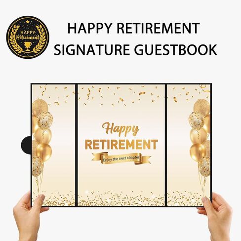 darunaxy الذهب الأسود ديكورات التقاعد سعيد، الإبحار إلى التقاعد البديل التوقيع كتاب الضيوف للرجال النساء المتقاعدين رسميا الهدايا توقيع بطاقة المجلس للوازم حزب وداع المتقاعدين in Kuwait