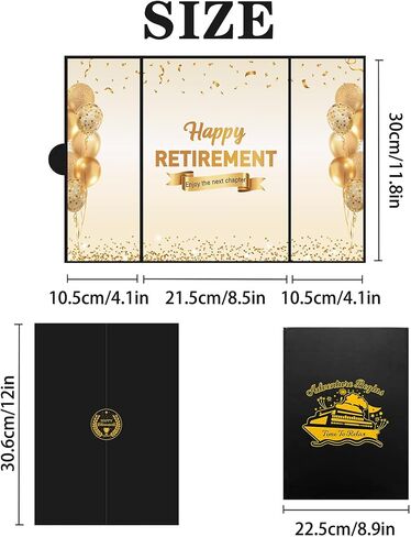darunaxy الذهب الأسود ديكورات التقاعد سعيد، الإبحار إلى التقاعد البديل التوقيع كتاب الضيوف للرجال النساء المتقاعدين رسميا الهدايا توقيع بطاقة المجلس للوازم حزب وداع المتقاعدين in Kuwait