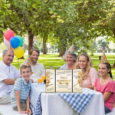 darunaxy الذهب الأسود ديكورات التقاعد سعيد، الإبحار إلى التقاعد البديل التوقيع كتاب الضيوف للرجال النساء المتقاعدين رسميا الهدايا توقيع بطاقة المجلس للوازم حزب وداع المتقاعدين in Kuwait