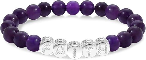 Faith Beaded Bracelets for Women Men Natural Stone Round Beads Semi-Precious Stretch Bracelet Jewelry in Saudi Arabia