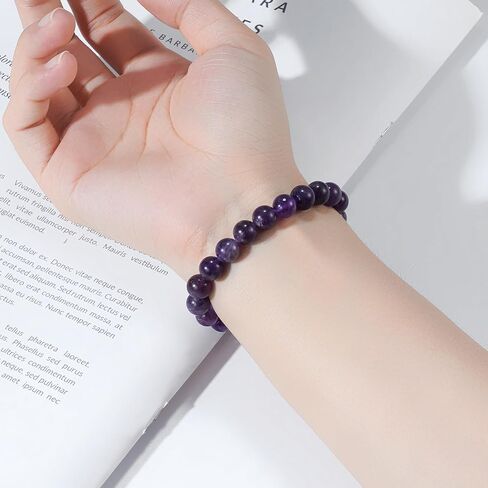 Faith Beaded Bracelets for Women Men Natural Stone Round Beads Semi-Precious Stretch Bracelet Jewelry in Saudi Arabia