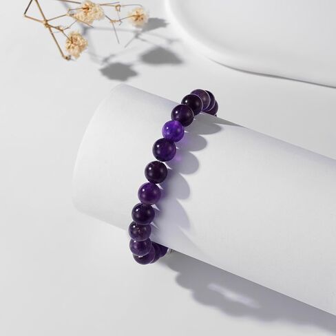 Faith Beaded Bracelets for Women Men Natural Stone Round Beads Semi-Precious Stretch Bracelet Jewelry in Saudi Arabia