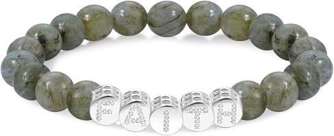 Faith Beaded Bracelets for Women Men Natural Stone Round Beads Semi-Precious Stretch Bracelet Jewelry in Kuwait