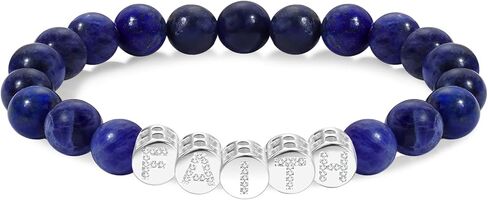 Faith Beaded Bracelets for Women Men Natural Stone Round Beads Semi-Precious Stretch Bracelet Jewelry in Saudi Arabia