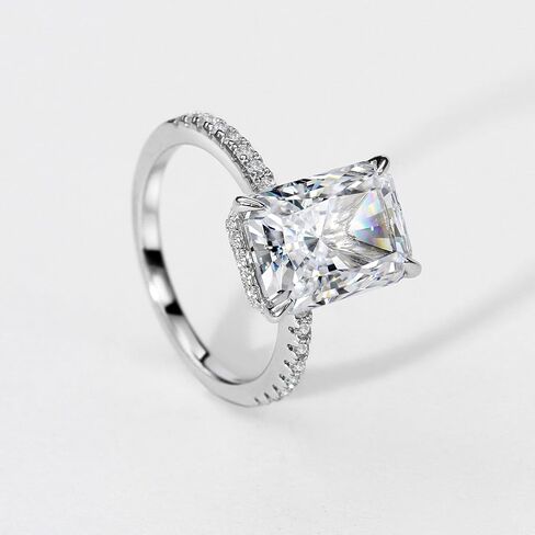 Michooyel 4.0ct مشع قص المرأة خاتم الخطوبة مقلد خاتم الزواج خاتم الوعد 925 فضة الزفاف الفرقة in Saudi Arabia