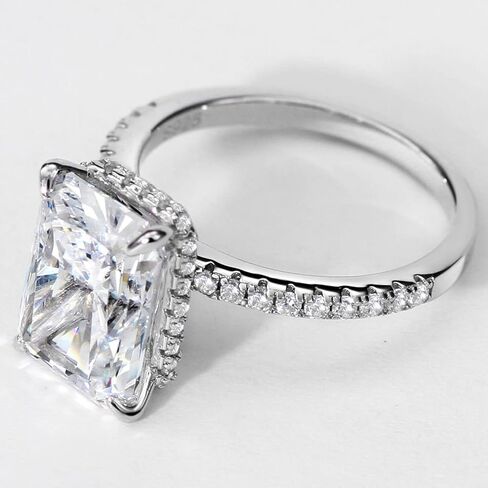 Michooyel 4.0ct مشع قص المرأة خاتم الخطوبة مقلد خاتم الزواج خاتم الوعد 925 فضة الزفاف الفرقة in Saudi Arabia