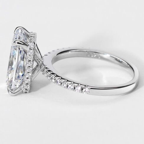 Michooyel 4.0ct مشع قص المرأة خاتم الخطوبة مقلد خاتم الزواج خاتم الوعد 925 فضة الزفاف الفرقة in Saudi Arabia