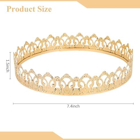 تاج الملك الذهبي في العصور الوسطى وتيجان الأمير للرجال، تاج ذهبي لعيد الميلاد، هدايا لحفلات الهالوين للرجال in Kuwait