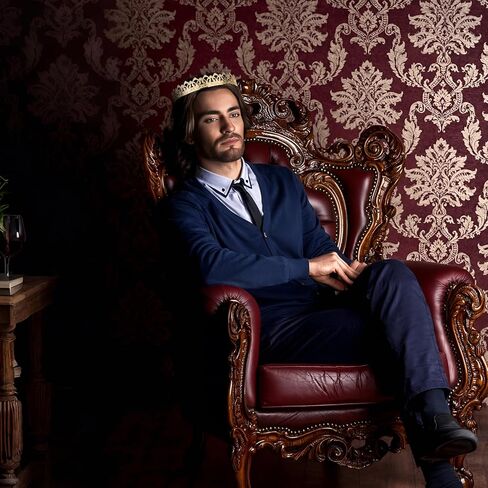 تاج الملك الذهبي في العصور الوسطى وتيجان الأمير للرجال، تاج ذهبي لعيد الميلاد، هدايا لحفلات الهالوين للرجال in Kuwait