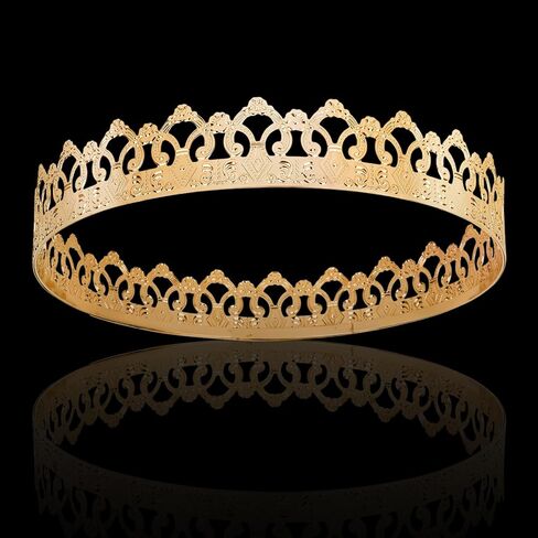 تاج الملك الذهبي في العصور الوسطى وتيجان الأمير للرجال، تاج ذهبي لعيد الميلاد، هدايا لحفلات الهالوين للرجال in Kuwait