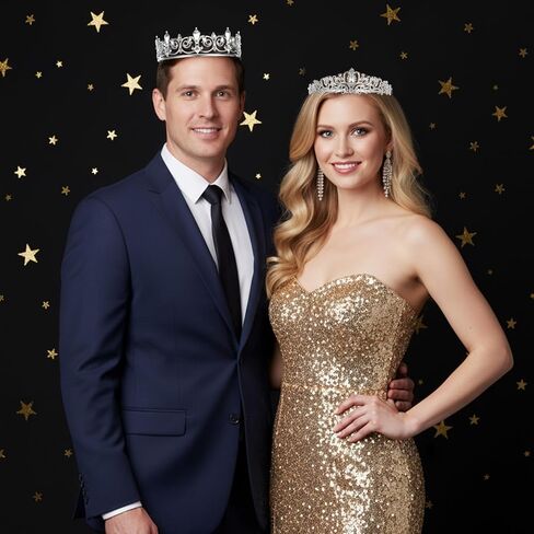 4 Pcs Prom King and Queen Crown Set, King and Queen Crowns for Men and Women, Graduation Homecoming Crown Costume for Party Favors Wedding Birthday Halloween in Saudi Arabia