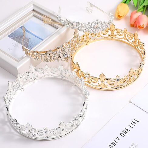 4 Pcs Prom King and Queen Crown Set, King and Queen Crowns for Men and Women, Graduation Homecoming Crown Costume for Party Favors Wedding Birthday Halloween in Saudi Arabia