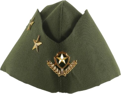 Nautical Sailor Hat: Wheat Stewardess Beret Hat for Halloween Costume - Airline Accessory Adult Cosplay Costume with Three-Star Wheat Design Lightweight Comfortable Fit, Army Green in Saudi Arabia