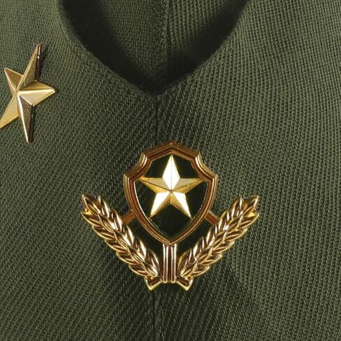 Nautical Sailor Hat: Wheat Stewardess Beret Hat for Halloween Costume - Airline Accessory Adult Cosplay Costume with Three-Star Wheat Design Lightweight Comfortable Fit, Army Green in Saudi Arabia