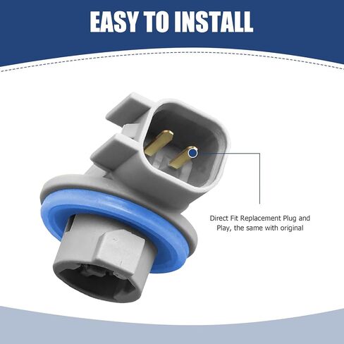 2 PCS License Plate Light Socket, Waterproof Side Reverse Light Socket, Plastic Wiring Harness Plug Connector, OE #68046629AA, Compatible with 2003-2018 Dodge Ram 1500 2500 3500 (Grey) in Kuwait