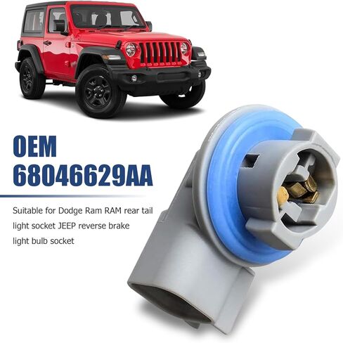 2 PCS License Plate Light Socket, Waterproof Side Reverse Light Socket, Plastic Wiring Harness Plug Connector, OE #68046629AA, Compatible with 2003-2018 Dodge Ram 1500 2500 3500 (Grey) in Kuwait