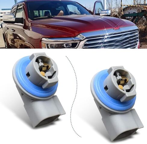 2 PCS License Plate Light Socket, Waterproof Side Reverse Light Socket, Plastic Wiring Harness Plug Connector, OE #68046629AA, Compatible with 2003-2018 Dodge Ram 1500 2500 3500 (Grey) in Kuwait