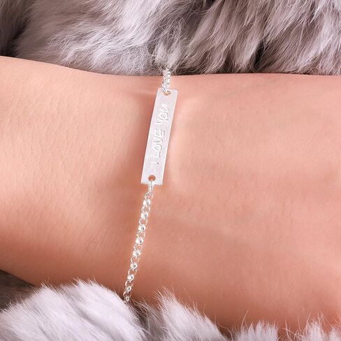 I Love You Bracelet for Women, 925 Sterling Silver Inspirational Love Jewelry, Meaningful Gift for Her in Saudi Arabia