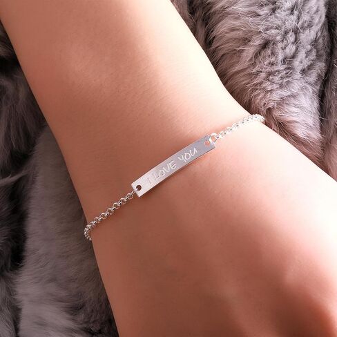 I Love You Bracelet for Women, 925 Sterling Silver Inspirational Love Jewelry, Meaningful Gift for Her in Saudi Arabia
