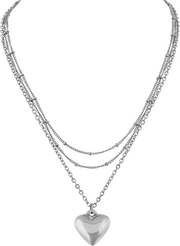 Sacina Layered Dainty Heart Choker Necklace, Gothic Emo Punk Grunge Necklace, Goth Jewelry, Valentine Christmas Jewelry Gift for Women in Saudi Arabia